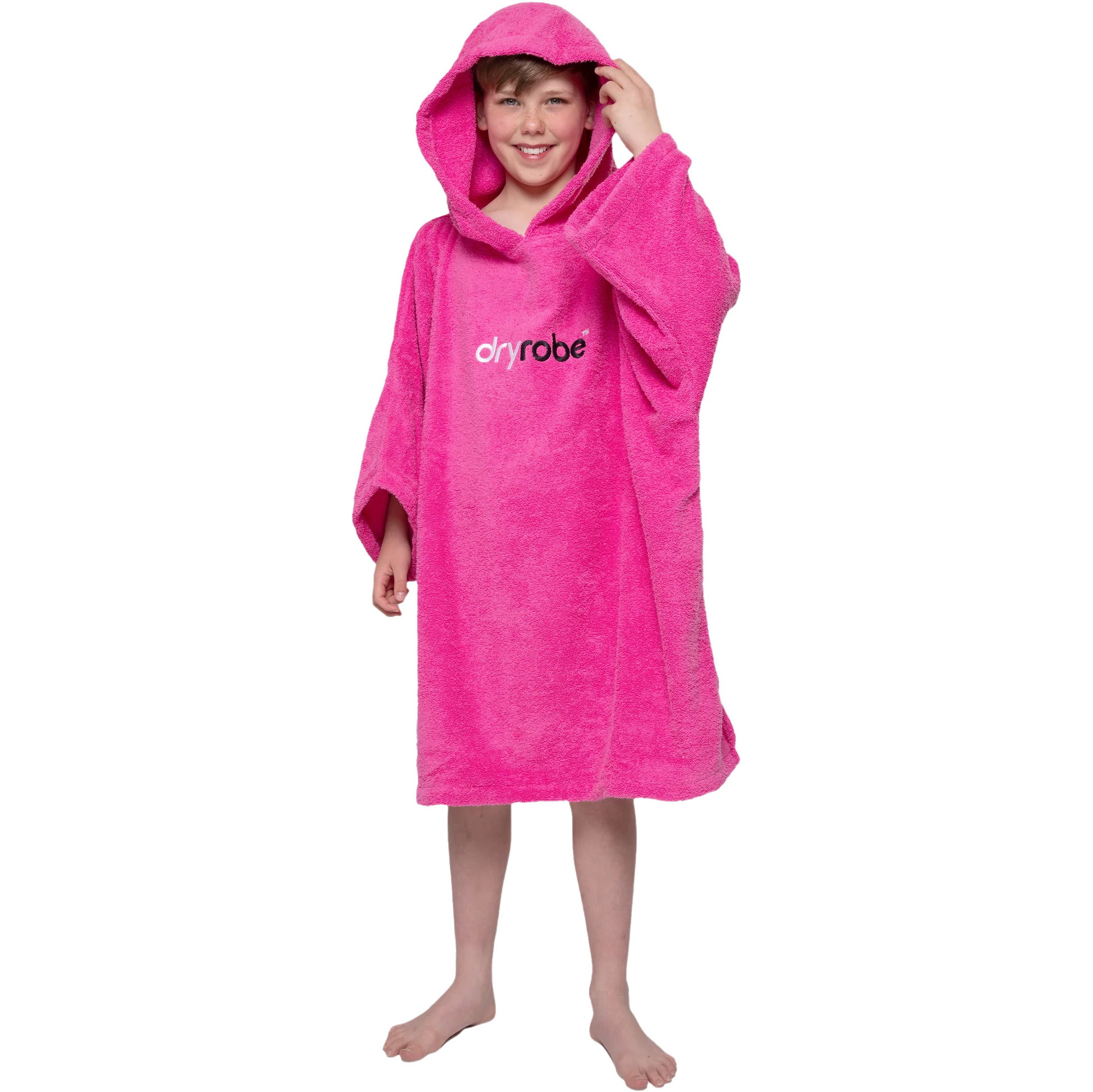 2026 Dryrobe Junior Organic Cotton Hooded Towel Robe V3DRJOCTR - Pink